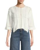3/4-sleeve Open-stitch