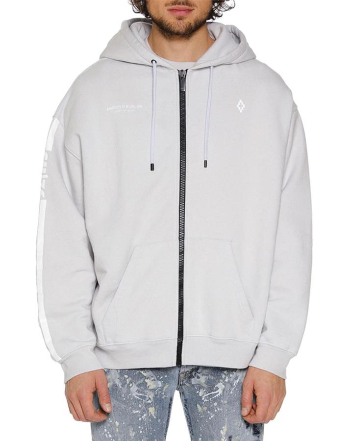 Men's Wings Barcode Zip-front Hoodie