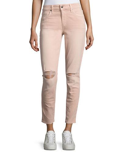 Destroyed Skinny Ankle Jeans