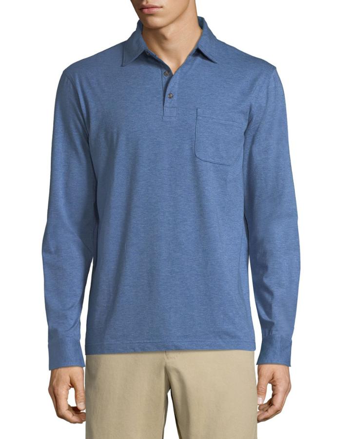 Men's Crown Fleece Cotton-cashmere Long-sleeve Polo
