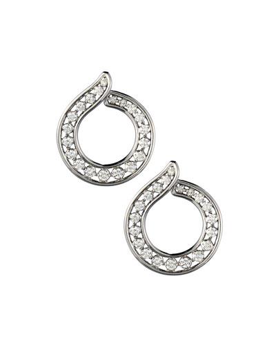 18k Diamond Swirl Button Earrings,