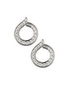 18k Diamond Swirl Button Earrings,