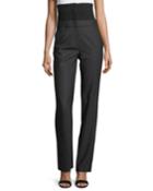 Straight-leg Wool-blend Corset Pants