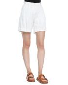 Pleated Trouser Shorts, Optic White