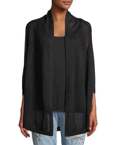 Open-weave Cardigan Combo Top