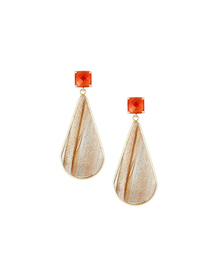 Stone Teardrop Earrings