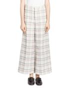Trevi Prince Of Wales Check Wide-leg Cropped Pants