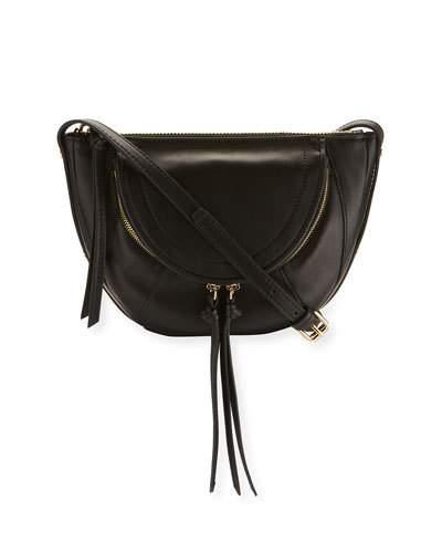Clara Half-moon Mini Crossbody Bag, Black