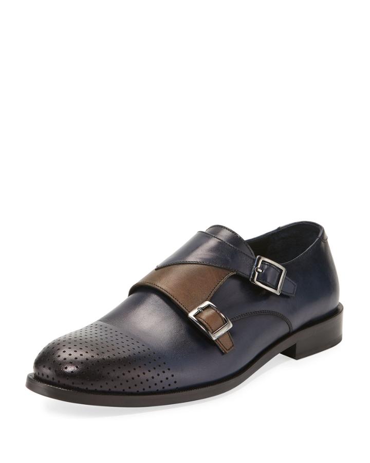 Men's Leather Monk-strap Dress