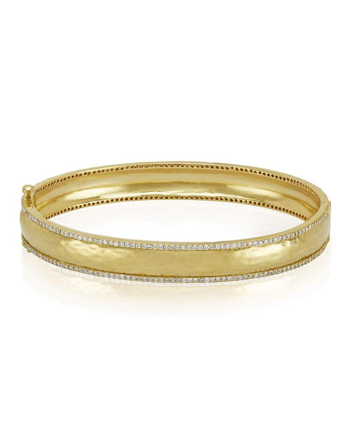 Chadni Hinged Bangle Bracelet With Diamonds