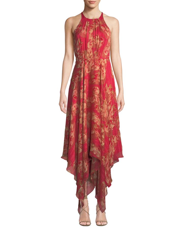 Strappy Floral & Metallic