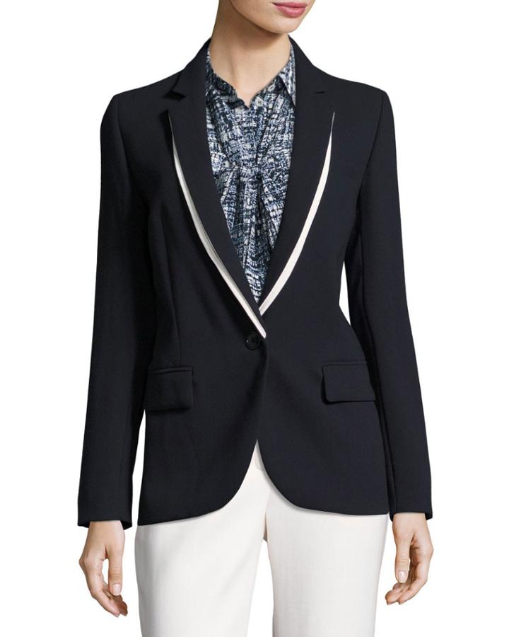 Virgin Wool Crepe Boyfriend Blazer