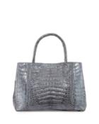 Nancy Gonzalez Small Sectional Crocodile Tote Bag, Metallic Gray, Women's, Grey