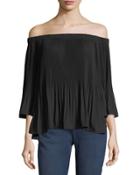 Off-the-shoulder Pleated Top