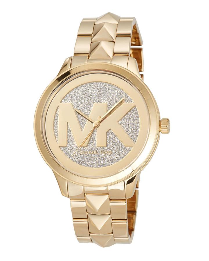 44mm Runway Mercer Bracelet Watch With Crystals, Gold