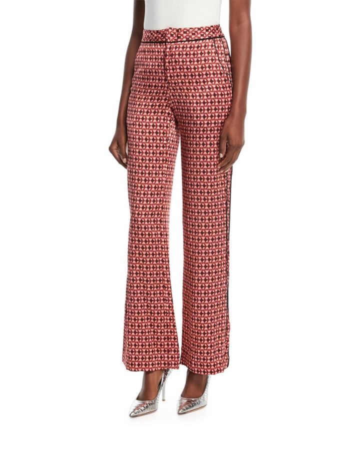 Acapulco Desert Tile-print Straight-leg Silk