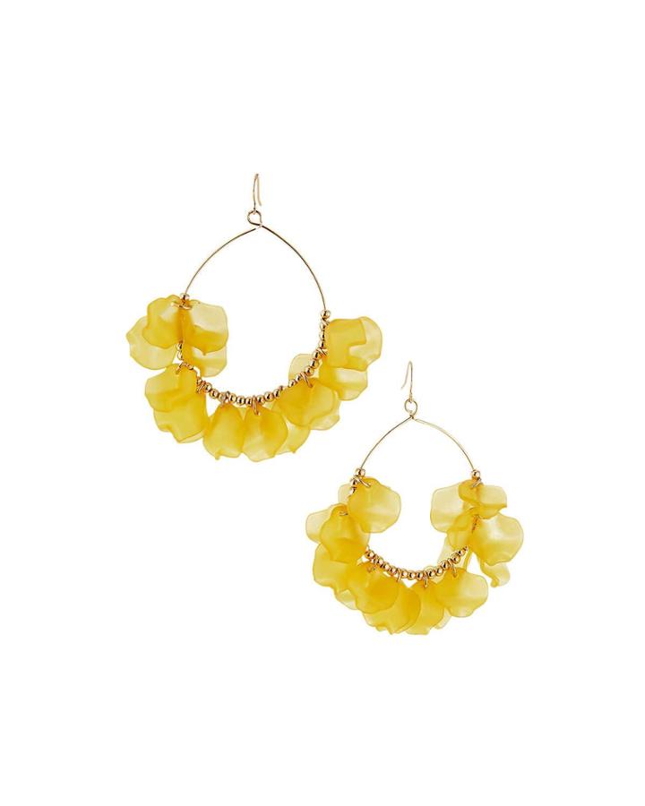 Lucite Flower Hoop Earrings