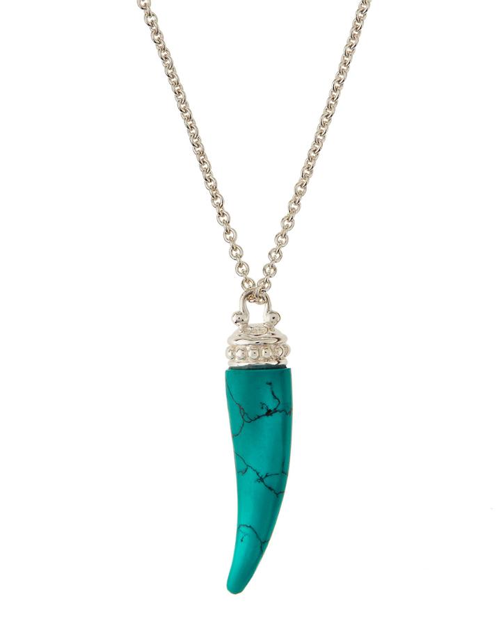 Slane Horn Pendant Necklace W/ Turquoise