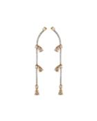 18k Two-tone Pear-cut Diamond Dangle Earrings