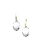 Large Eliza White Quartz Drop Earrings With Diamonds