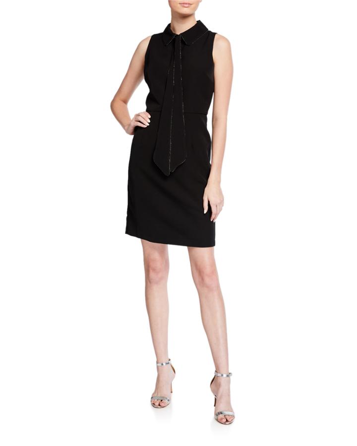 Sleeveless Beaded Collar Dress