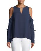 Cold-shoulder Long-sleeve Blouse