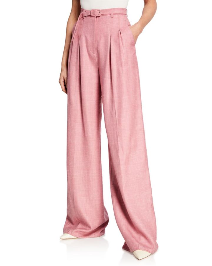 Vargas Wide-leg Suiting Pants, Blush