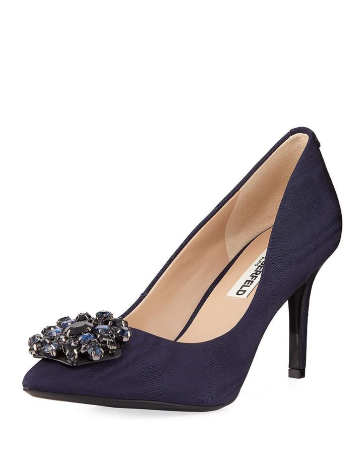 Remi Embellished Suede Pump, Blue