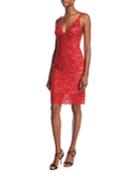 Embellished Lace Slip Cocktail Dress