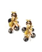 Plumeria Clip-on Drop Earrings