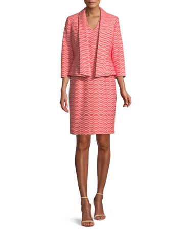Two-piece Wavy Jacquard Jacket & Dress
