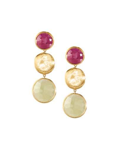Jaipur 18k Multicolored Sapphire Drop Earrings