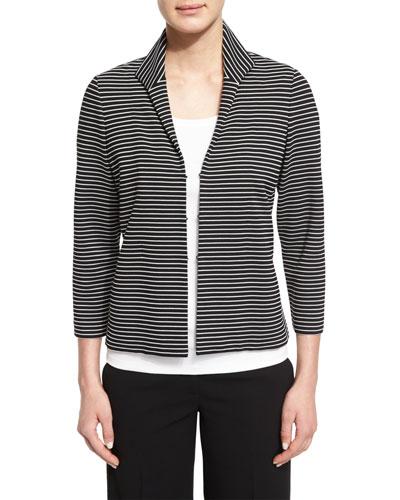 Bellene Striped 3/4-sleeve Jacket, Black
