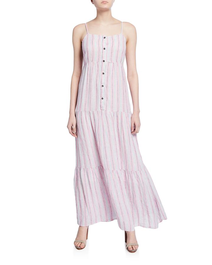 Promenade Striped Button-front Tiered
