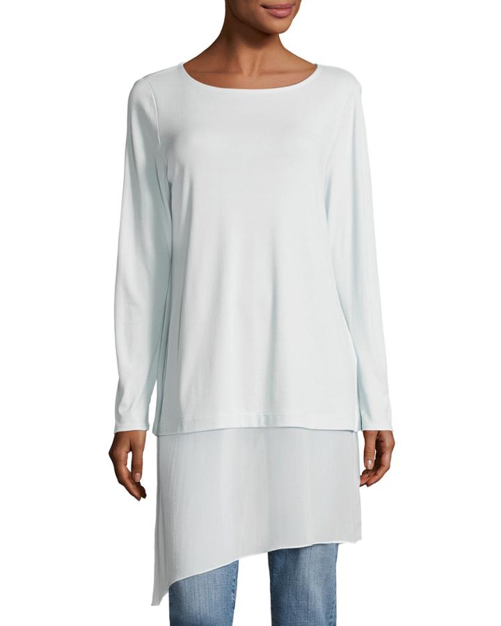 Bateau-neck Layered Tunic W/ Asymmetric