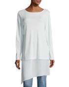 Bateau-neck Layered Tunic W/ Asymmetric