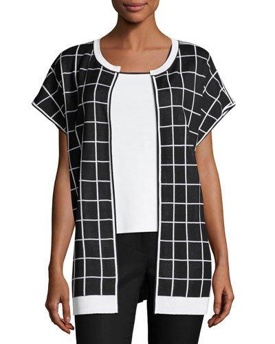Short-sleeve Reversible Jacket, Black/white