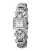 20mm Mira Petite Silvertone Square Watch W/ Bracelet