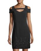 Embroidered-hem Cutout Dress