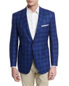 Large Plaid Two-button Sport Coat, High Blue