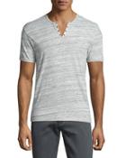 Heathered Short-sleeve Henley T-shirt