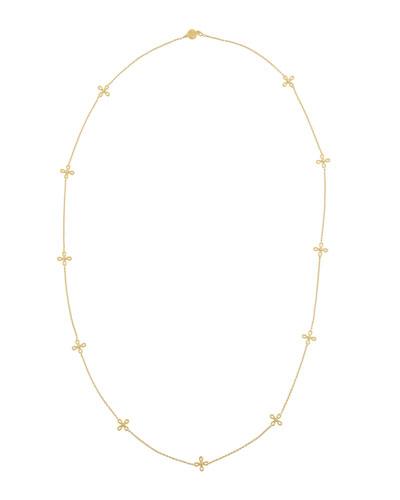 Long Open Clover Station Layering Necklace