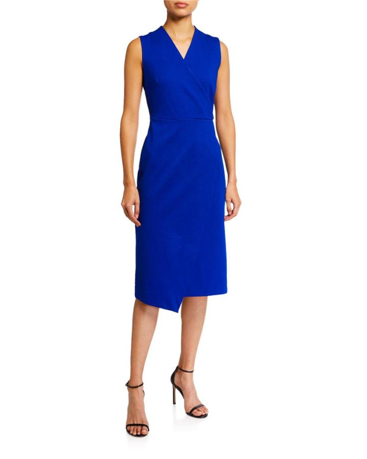 Faux Wrap Sleeveless Dress