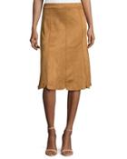 Faux-suede A-line Petal