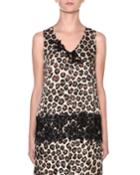 Leopard-print Sleeveless V-neck