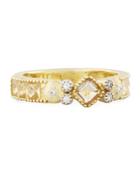 Moroccan 18k Diamond & Champagne Citrine Band Ring,
