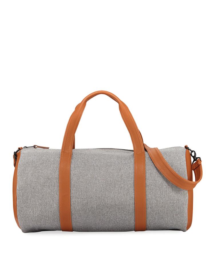 Men's Faux-leather Trim Duffel Bag