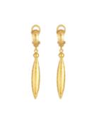 24k Gold Wheat Dangle Hoop Earrings