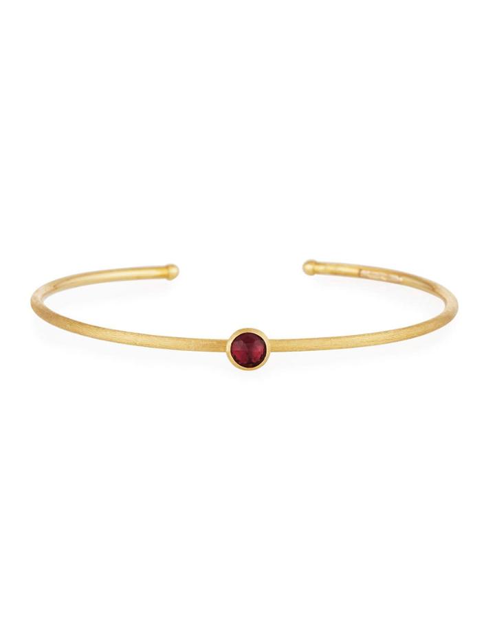 Jaipur 18k Gold Bangle Bracelet W/ Pink Tourmaline
