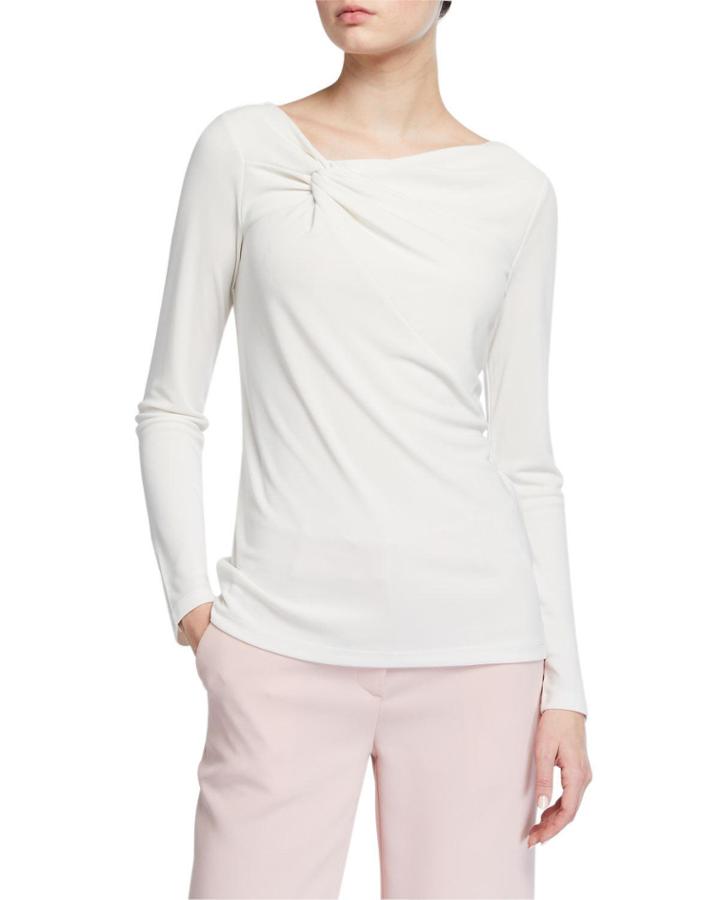 Twist-neck Jersey Top
